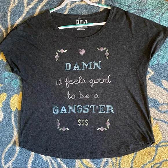 XL Perfect Condition Damn it feels good to be a gangster in cross stitch!😂🤣😂🤣 - Picture 6 of 11